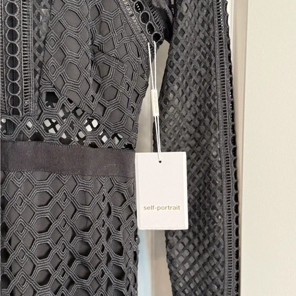 NWT Self-Portrait Elegant Black Mini Dress - Picture 4 of 6